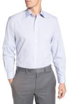Men's Nordstrom Men's Shop Tech-smart Traditional Fit Microcheck Dress Shirt .5 32/33 - Blue