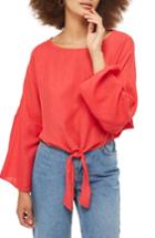 Women's Topshop Knot Front Top Us (fits Like 0) - Red
