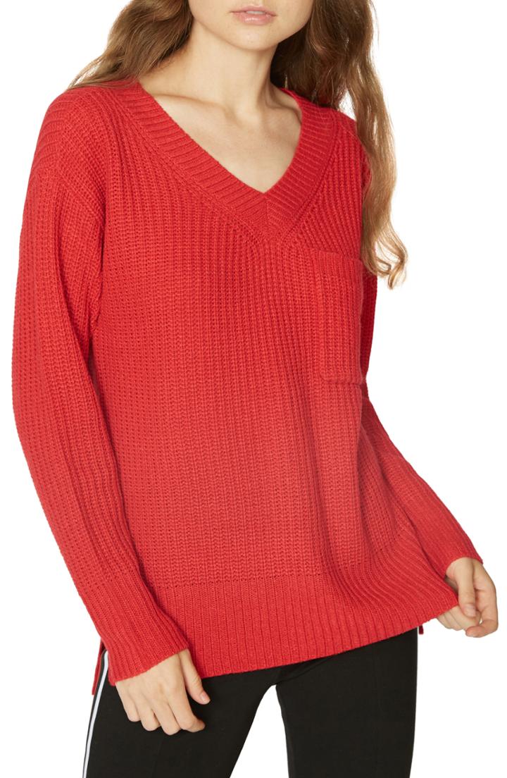 Women's Sanctuary Amare Shaker Sweater - Burgundy