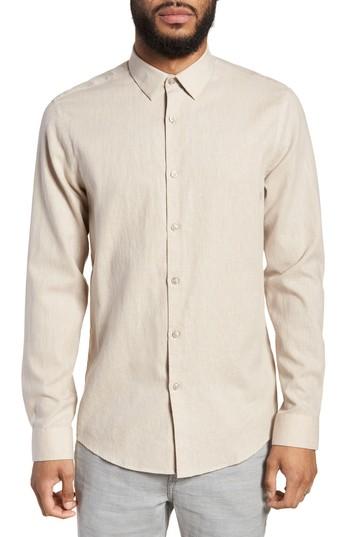Men's Calibrate Linen Blend Sport Shirt - Beige