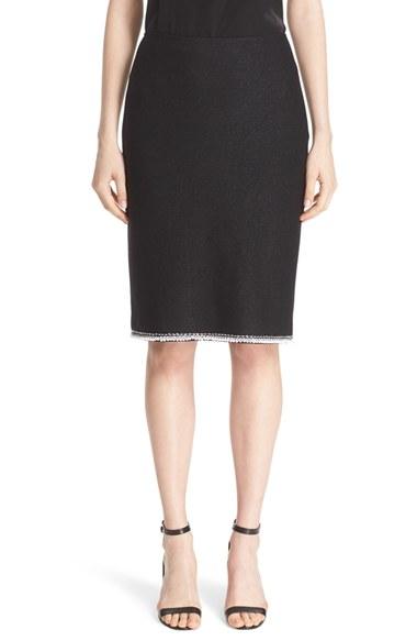 Women's St. John Collection Metallic Lattice Knit Skirt