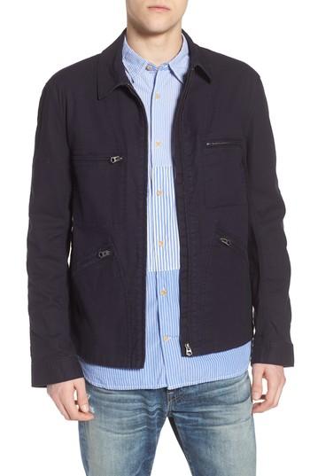 Men's French Connection Slim Fit Slub Twill Cotton & Linen Jacket - Black