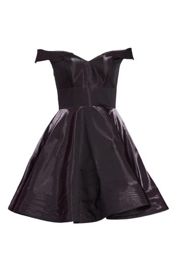 Women's Xscape Off The Shoulder Shimmer Party Dress - Purple