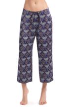 Women's Commando Crop Silk Pajama Pants - Blue