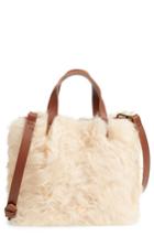 Madewell Mini Transport Genuine Shearling & Leather Crossbody Bag - White