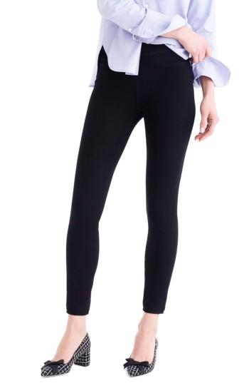 Women's J.crew Pull-on Toothpick Black Skinny Jeans - Black