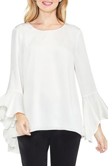 Women's Vince Camuto Bell Sleeve High/low Blouse - White