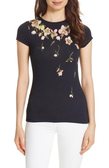 Women's Ted Baker London Eddiah Arboretum Fitted Tee - Blue
