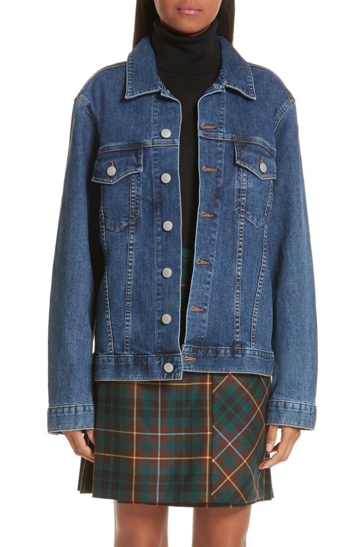 Women's Burberry Rowledge Archive Logo Denim Jacket - Blue