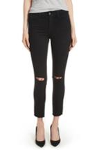 Women's Frame Le High Ripped Crop Skinny Jeans - Black