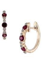 Women's Bony Levy Ruby & Diamond Hoop Earrings (nordstrom Exclusive)