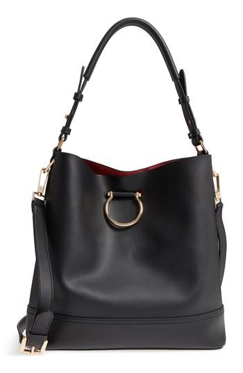 Topshop Remy Trophy Faux Leather Hobo - Black