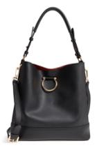 Topshop Remy Trophy Faux Leather Hobo - Black