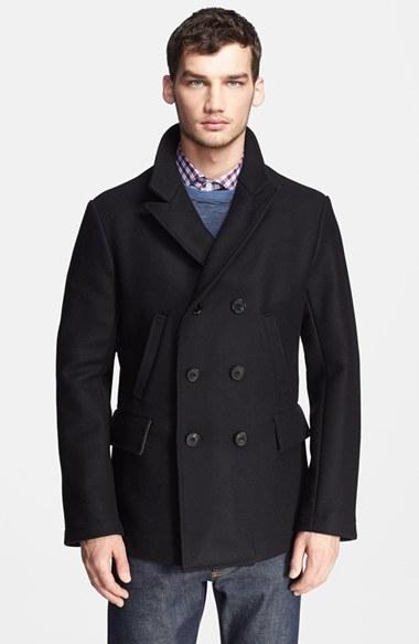 Men's Billy Reid 'bond' Wool Blend Peacoat