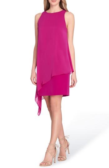 Women's Tahari Sleeveless Overlay Crepe Sheath Dress - Pink