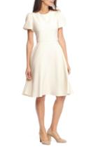 Women's Gal Meets Glam Collection Krista Puff Sleeve Crepe Fit & Flare Dress - Ivory