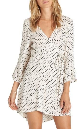 Women's Billabong Wrap It Up Print Wrap Dress - White