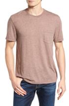 Men's James Perse Slubbed Cotton & Linen Pocket T-shirt (s) - Burgundy