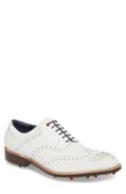 Men's Robert Graham Rocker Plain Toe Oxford With Removable Cleats .5 M - White