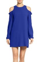 Women's Charles Henry Cold Shoulder Shift Dress - Blue