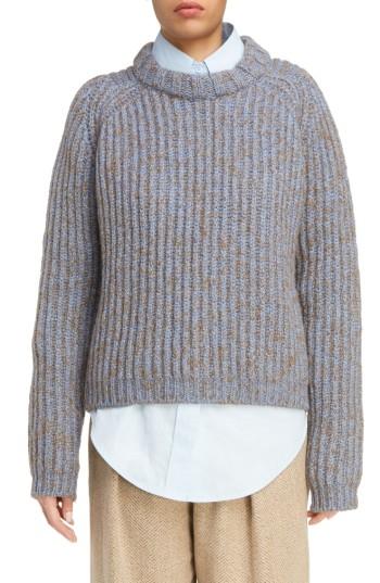 Women's Acne Studios Sandy Mouline Cable Knit Sweater - Blue