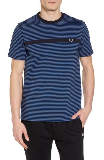 Men's Fred Perry Fine Stripe T-shirt - Blue