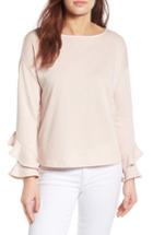 Women's Gibson Ruffle Boat Neck Sweatshirt - Pink