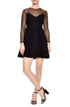 Women's Sandro Noir Illusion Lace Mini Dress - Black