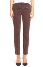 Women's Nydj Zip Detail Skinny Chinos - Burgundy