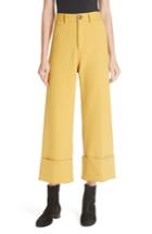Women's Sea Cuff Crop Wide Leg Pants - Yellow