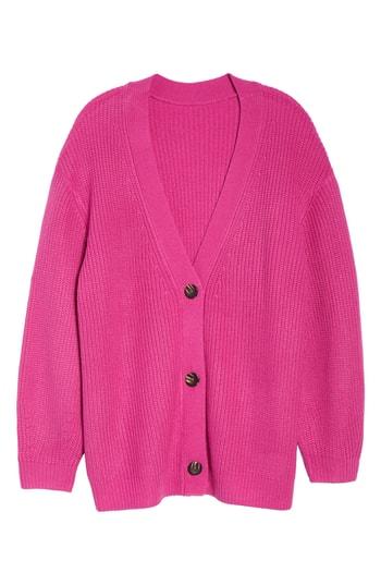 Women's Bp. Puff Sleeve Cardigan - Pink