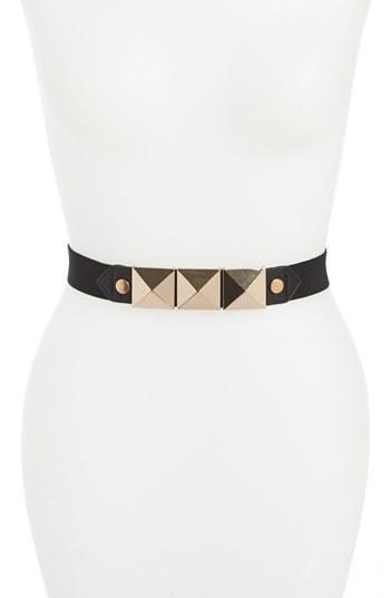 Belgo Lux Three Pyramid Stretch Belt Black / Gold