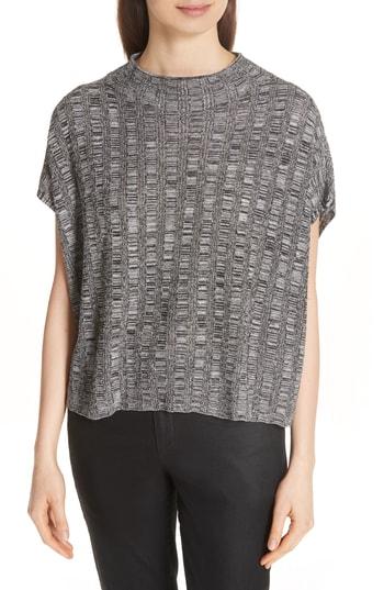 Women's Eileen Fisher Silk & Organic Linen Sweater - Black