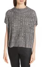 Women's Eileen Fisher Silk & Organic Linen Sweater - Black