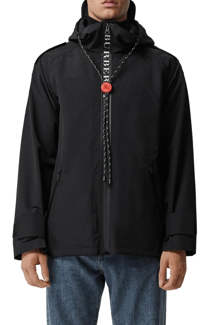 Men's Burberry Roberts Nylon Hooded Jacket Us / 46 Eu - Black