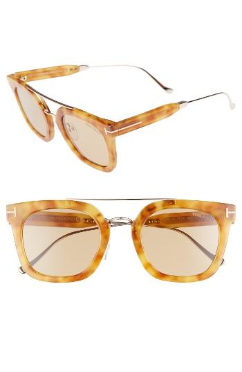 Women's Tom Ford Alex 51mm Sunglasses - Dark Havana/ Brown