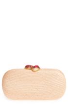 Nordstrom Woven Straw Minaudiere - Brown