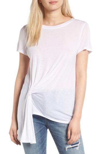 Women's Treasure & Bond Gathered Pleat Front Tee, Size - White