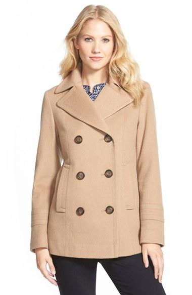 Women's Fleurette Wool Peacoat - Beige