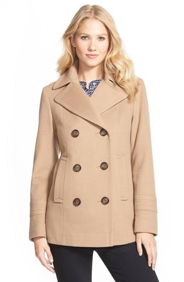 Women's Fleurette Wool Peacoat - Beige