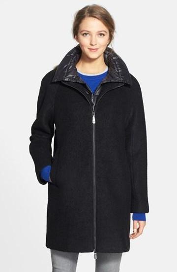Vince Camuto Front Zip Topcoat With Quilted