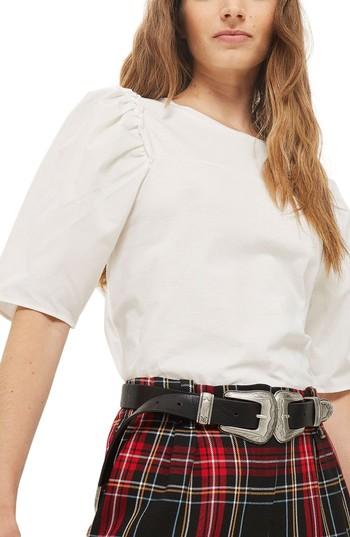 Women's Topshop Ovoid Sleeve Tee Us (fits Like 0) - White