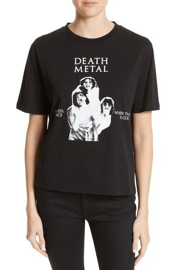 Women's Mcq Alexander Mcqueen Death Metal Graphic Tee, Size - Black