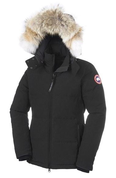 Women's Canada Goose 'chelsea' Slim Fit Down Parka With Genuine Coyote Fur Trim - Black