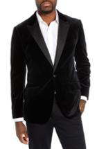 Men's Bonobos Jetsetter Trim Fit Stretch Velvet Dinner Jacket L - Black