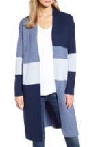 Women's Vince Camuto Colorblock Ribbed Cardigan, Size - Blue