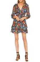 Women's Astr The Label Cheyanne Floral Chiffon Wrap Dress - Blue