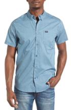 Men's Rvca Speckle Print Woven Shirt - Blue