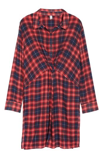 Women's Bp. Plaid Twist Tunic - Blue