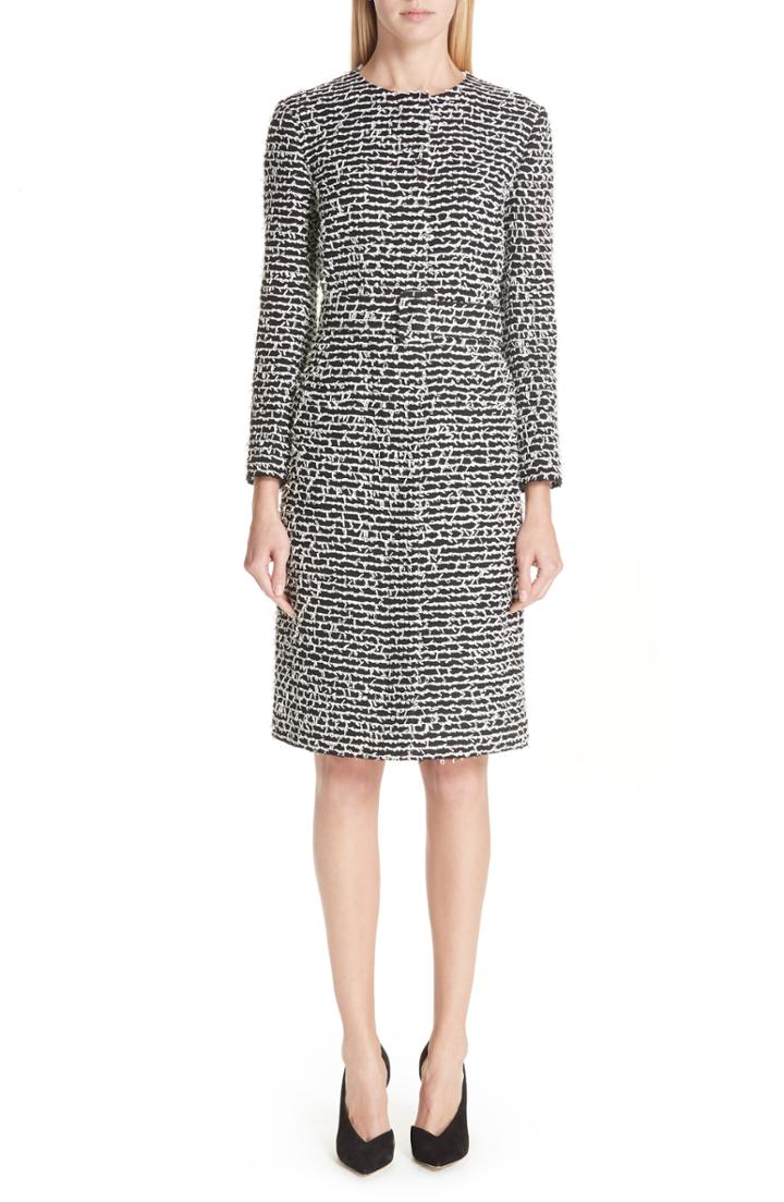 Women's Oscar De La Renta Belted Tweed Jacket